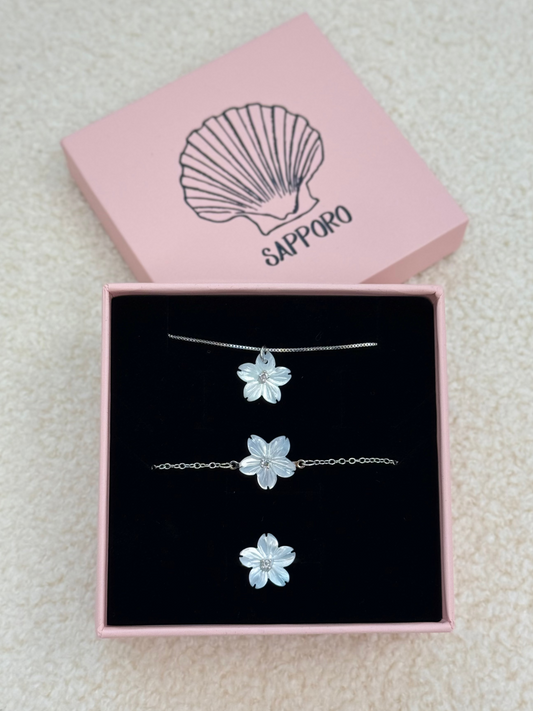 סט תכשיטים פלאוור זירקון