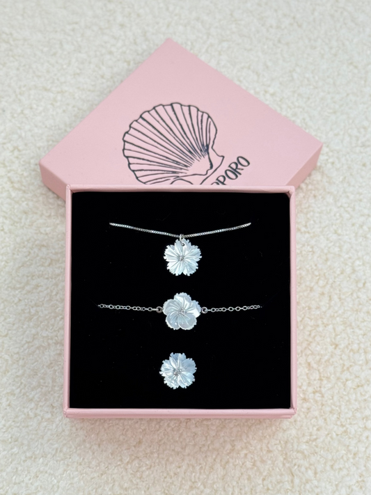 סט תכשיטים פרח לילי זירקון