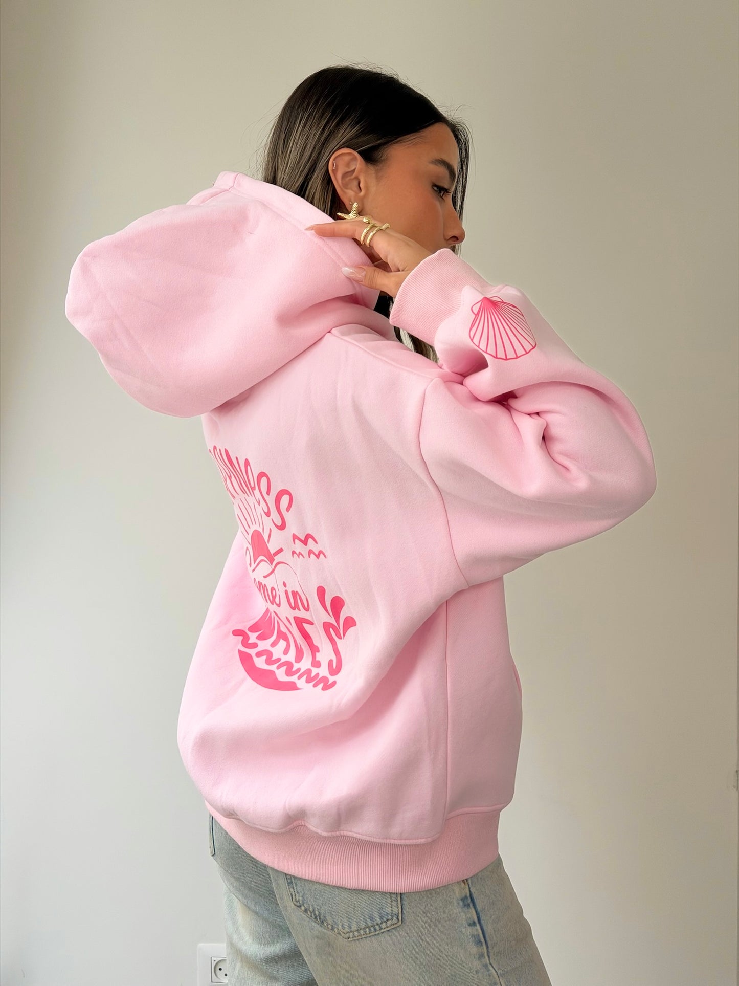 סווטשירט פאלם ורוד