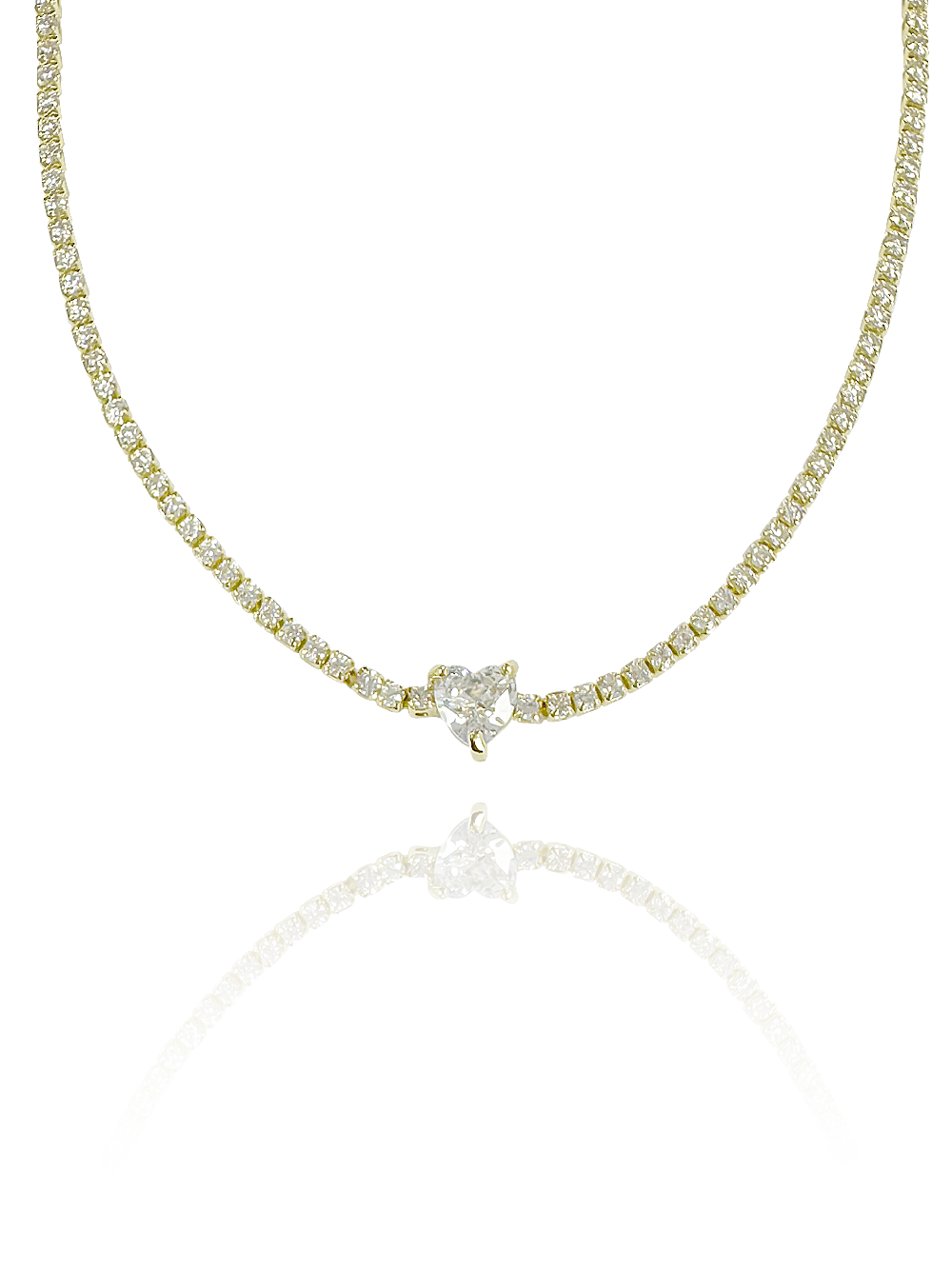 צ'וקר טניס לב מכסף אמיתי 925