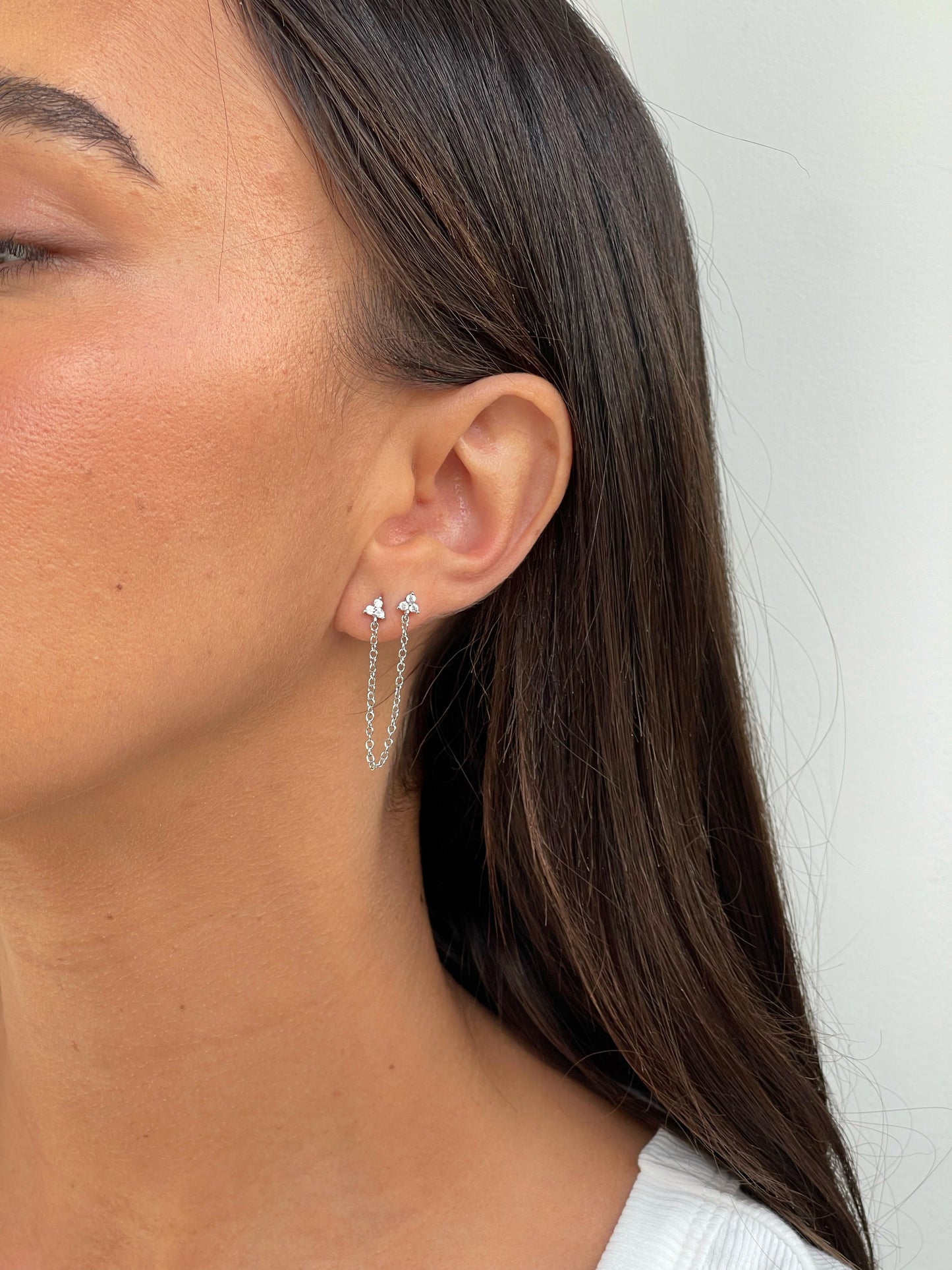 עגיל פרח כפול