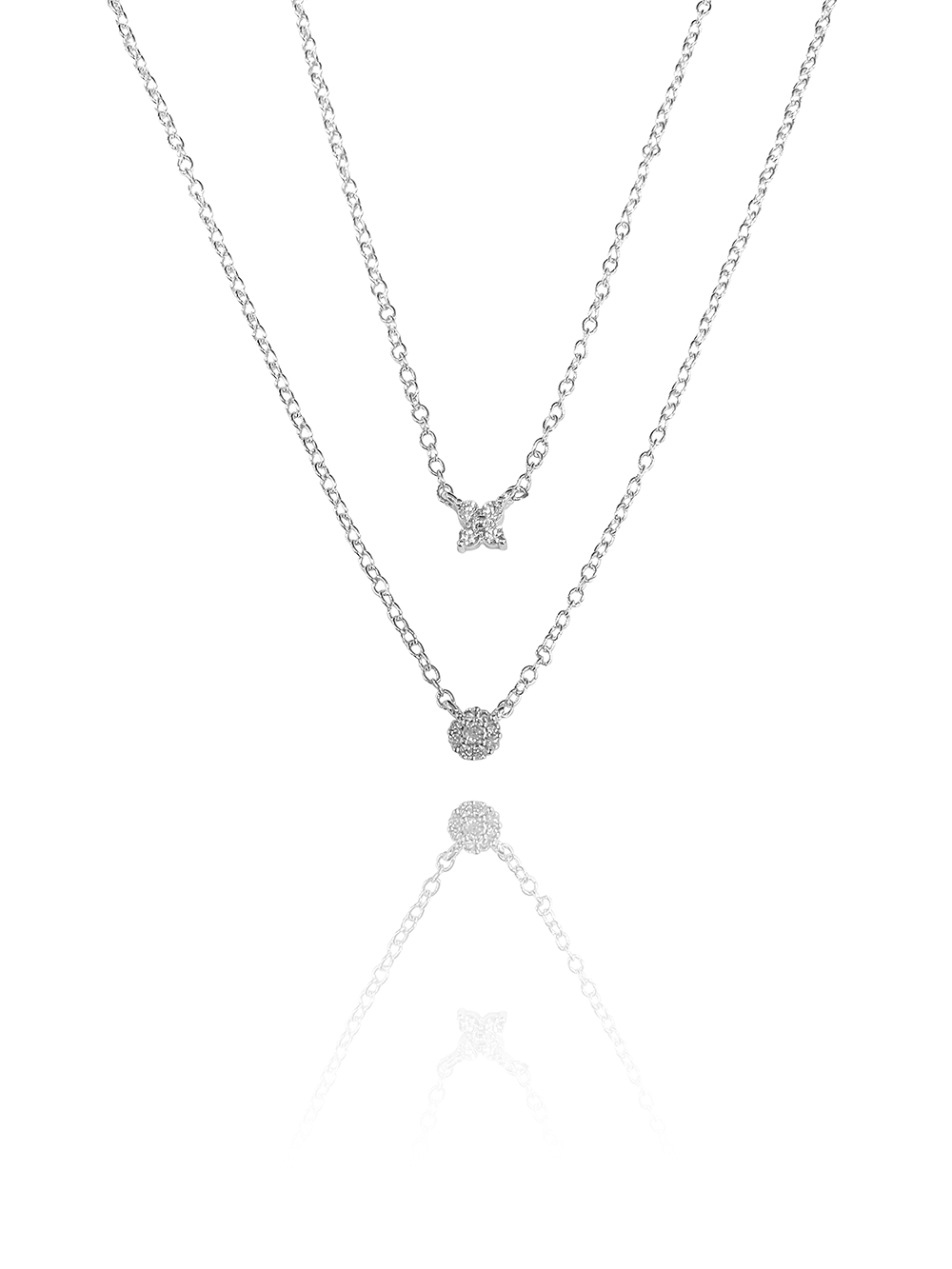 שרשרת כפולה פרח אבן מרכזית