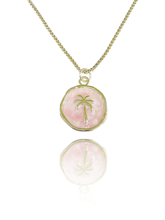 שרשרת פאלם רקוע ורוד