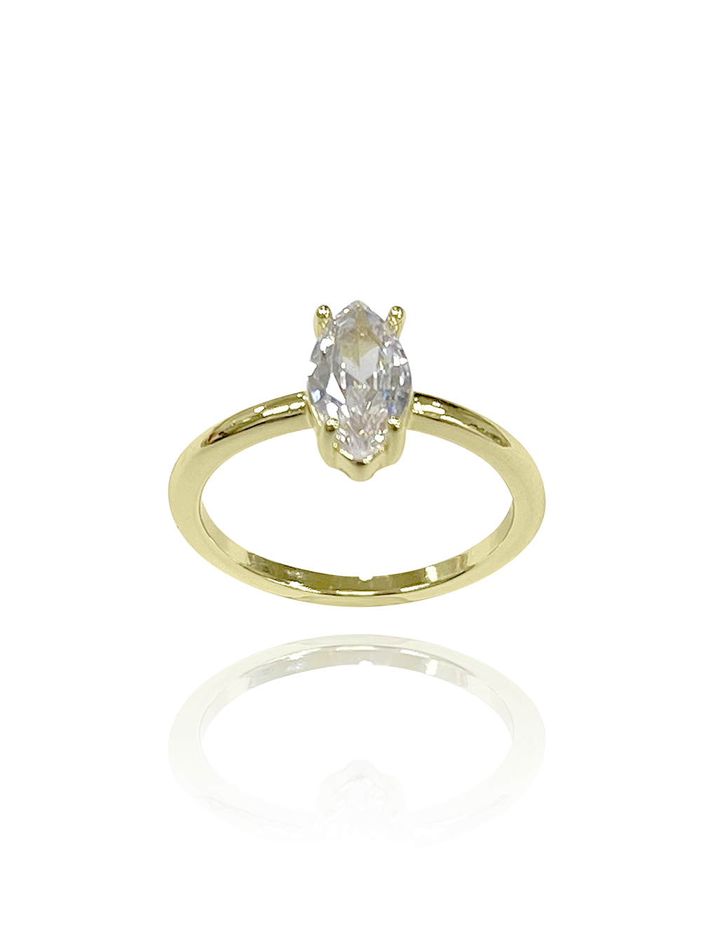 טבעת מרקיז חלקה מכסף אמיתי 925