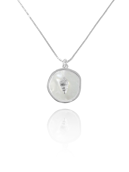 שרשרת צדף רקוע מכסף אמיתי 925