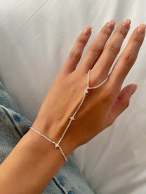 צמיד טבעת משובץ עדין מכסף אמיתי 925