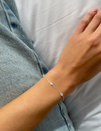 צמיד זירקונים מכסף אמיתי 925