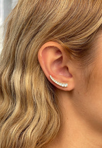 עגיל מטפס מיילי מכסף אמיתי 925