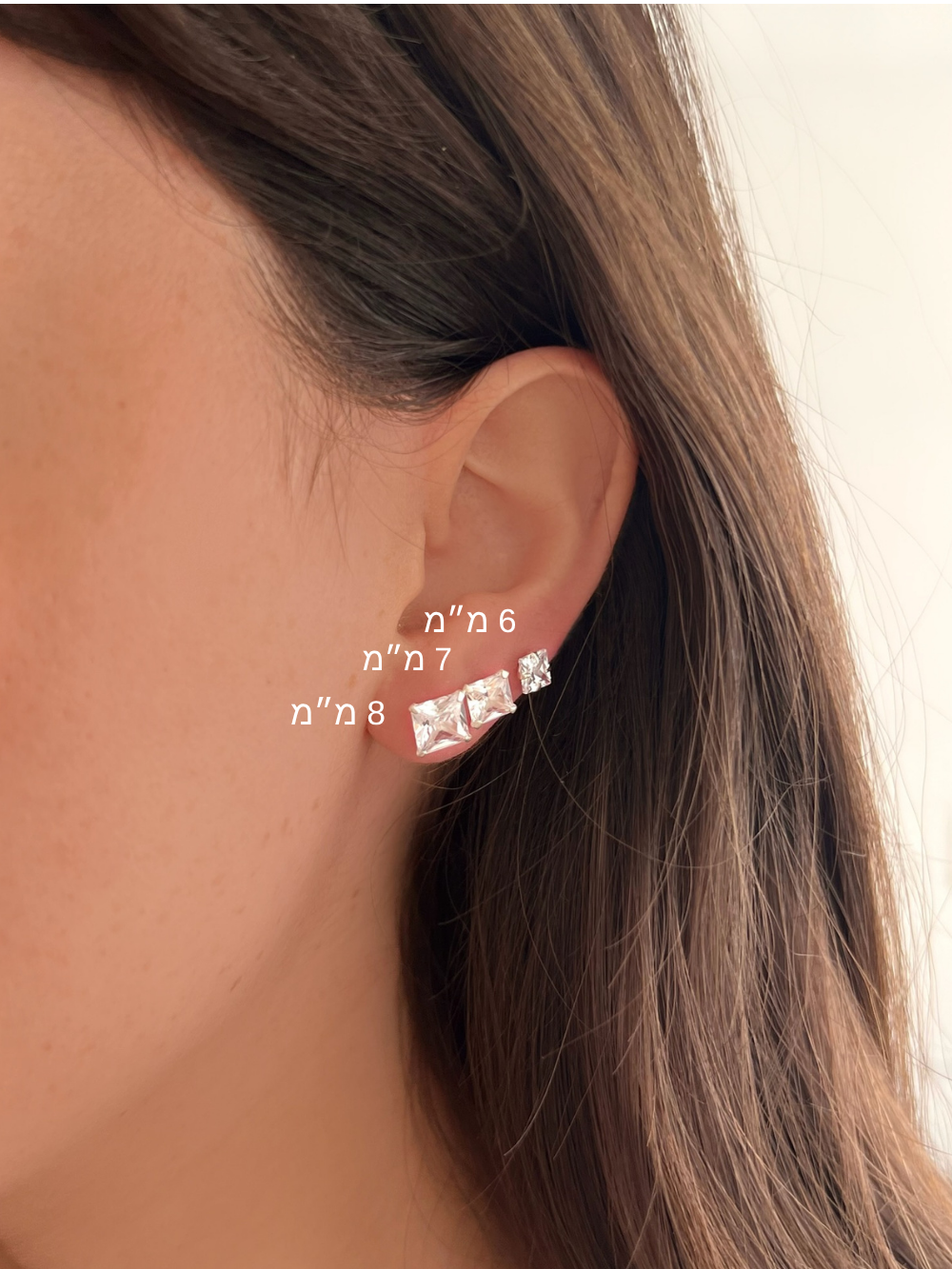 זוג עגילי זירקון מכסף אמיתי 925