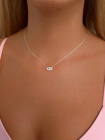 שרשרת עין עדינה מכסף אמיתי 925