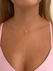 שרשרת זירקון טיפה נופלת