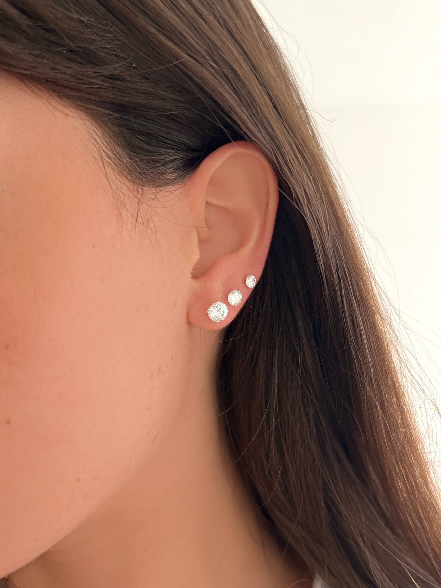 זוג עגילי זירקון מכסף אמיתי 925