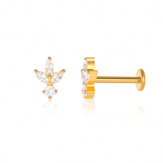 עגיל פירסינג פרח לוטוס בל מטיטניום