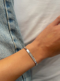 צמיד גורמט פס מכסף אמיתי 925