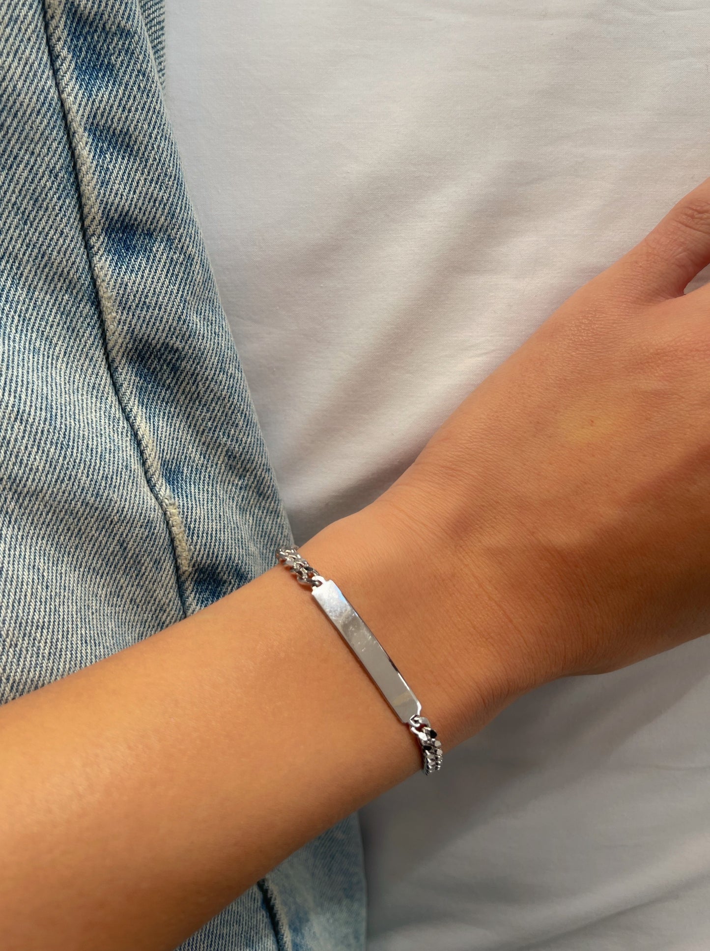 צמיד גורמט פס מכסף אמיתי 925