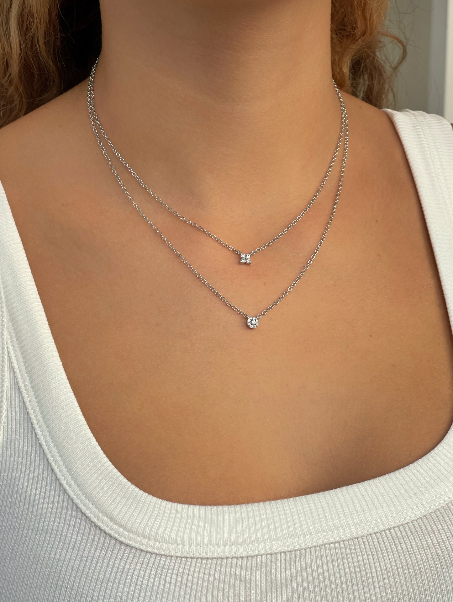 שרשרת כפולה פרח אבן מרכזית