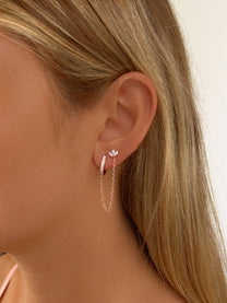 עגיל פרח לוטוס בל בשילוב חישוק