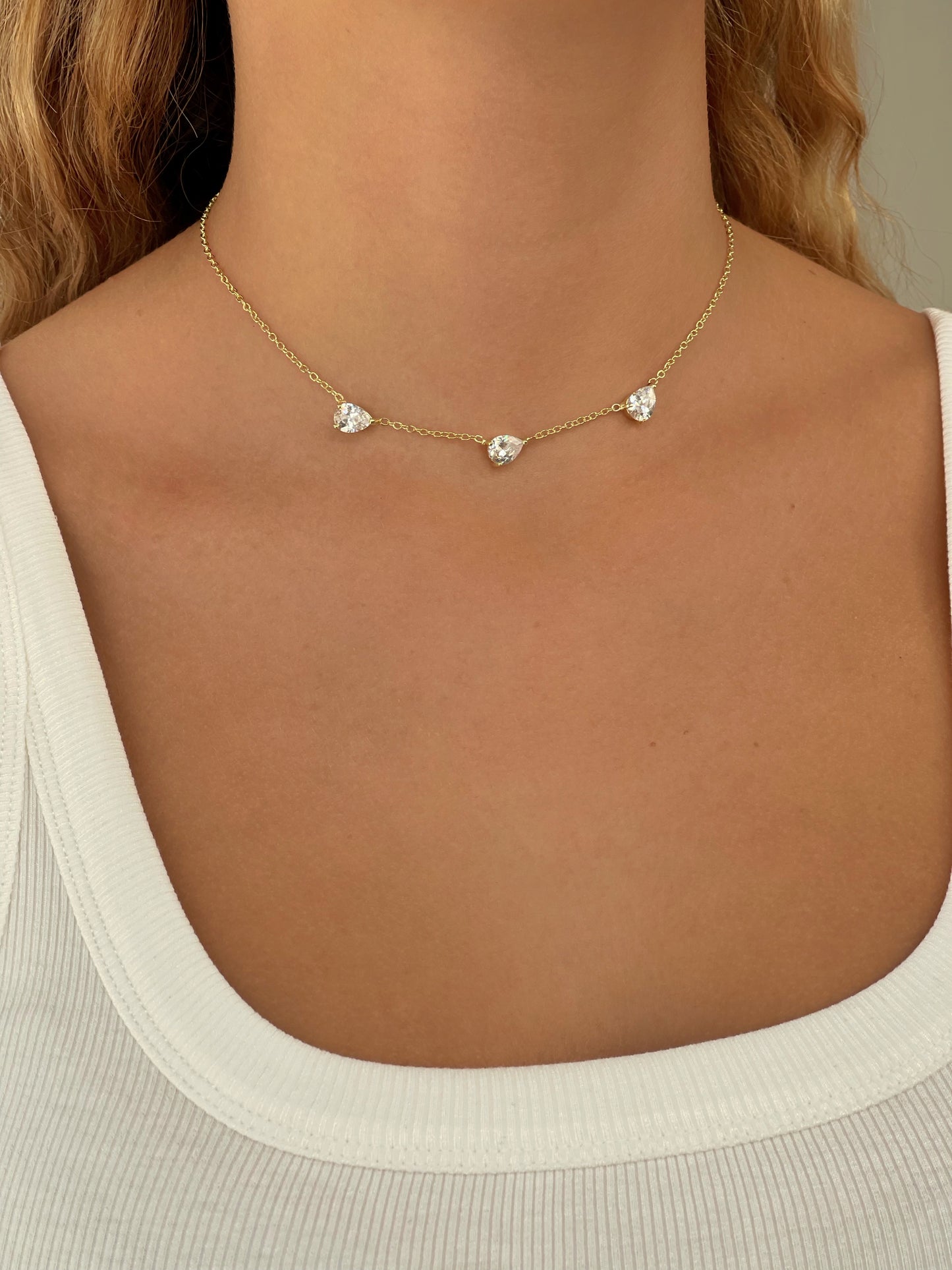 שרשרת טריפל טיפות עדינה