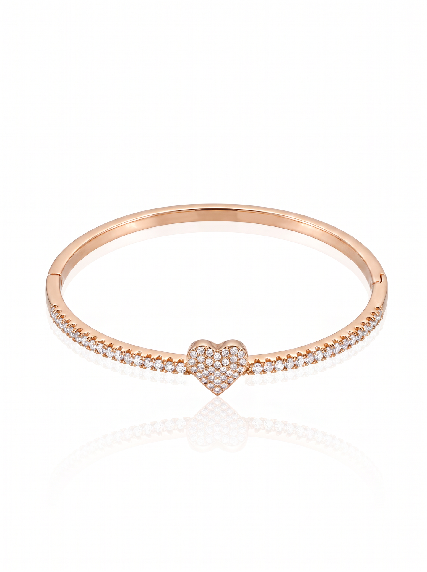 צמיד קשיח משובץ לב