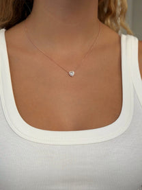 שרשרת אבן זירקון לב משובץ