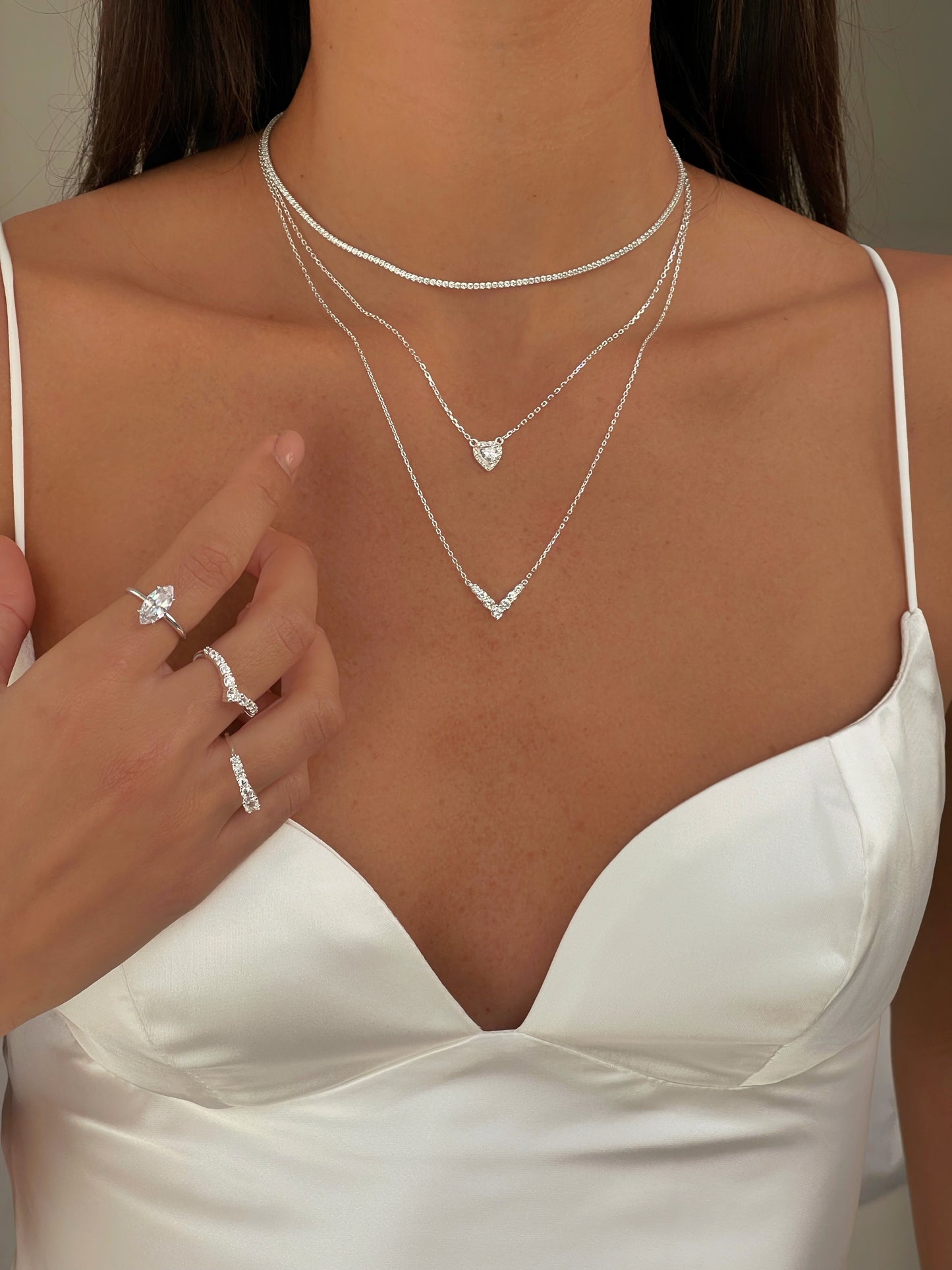 סט שרשראות לוסי מכסף אמיתי 925