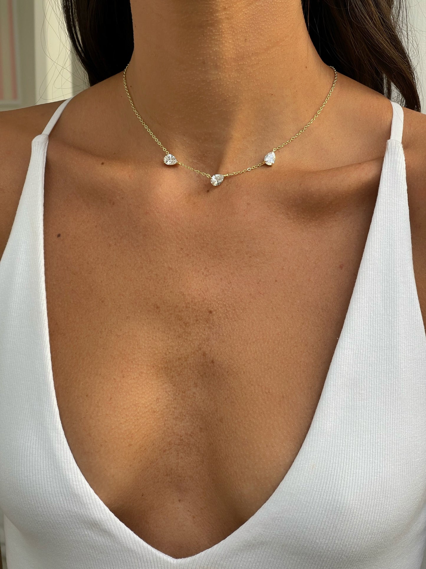 שרשרת טריפל טיפות עדינה