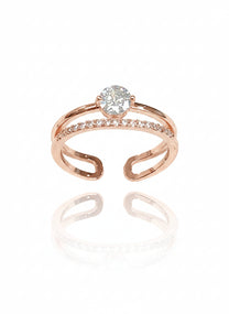 טבעת כפולה זירקון