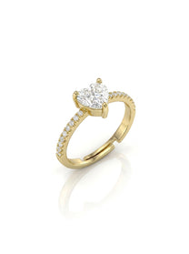 טבעת לב משובצת דקה