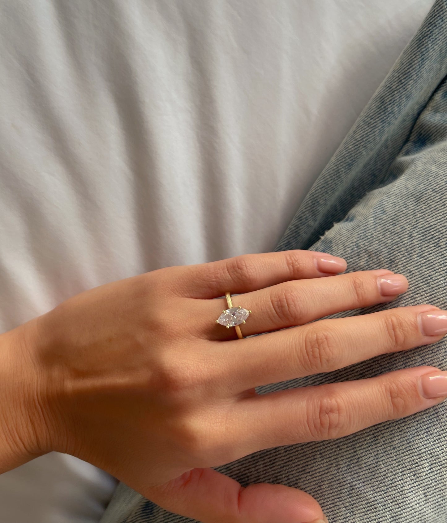 טבעת מרקיז חלקה