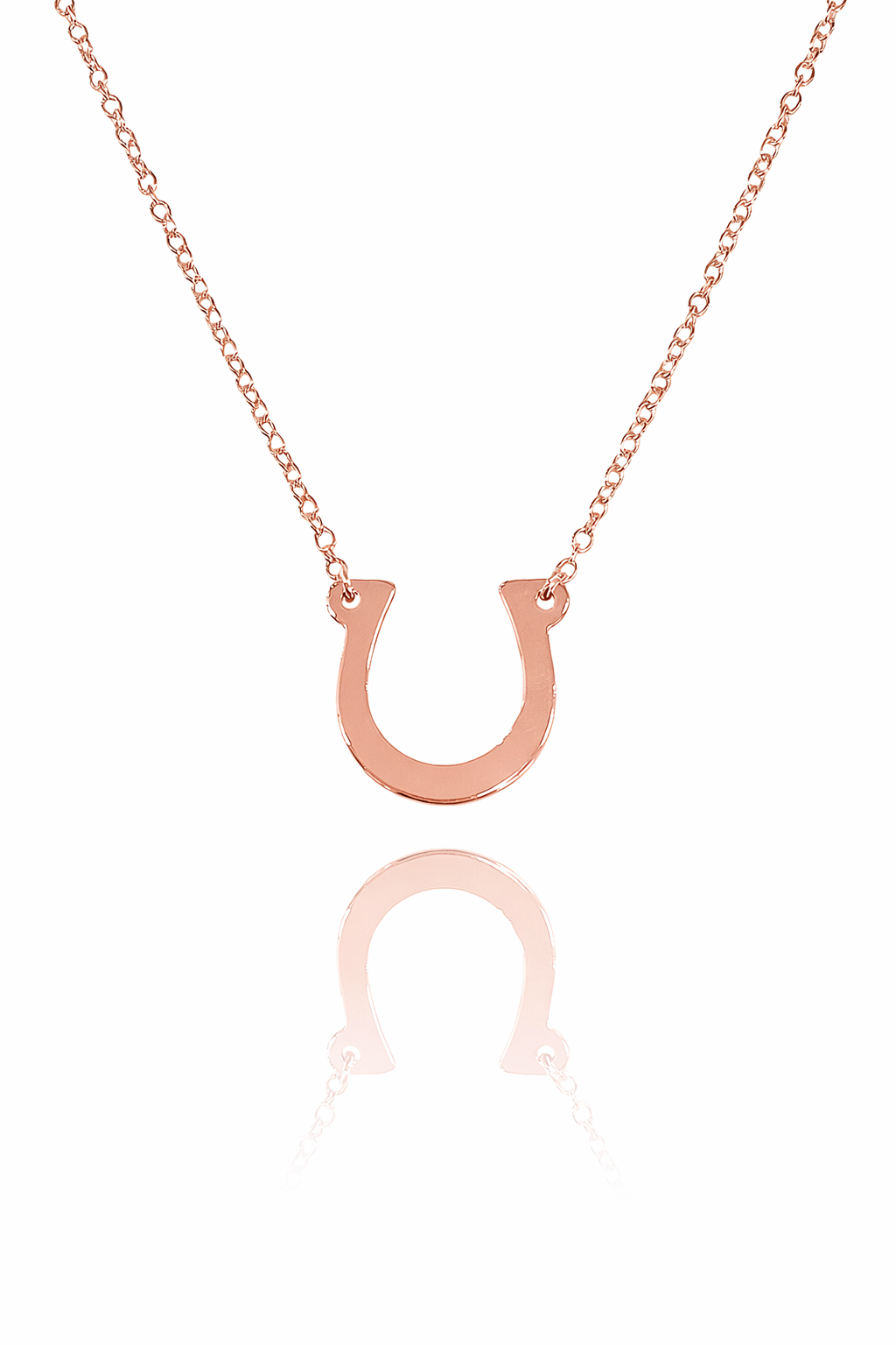 רוז גולד-שרשרת-פרסה-חלקה