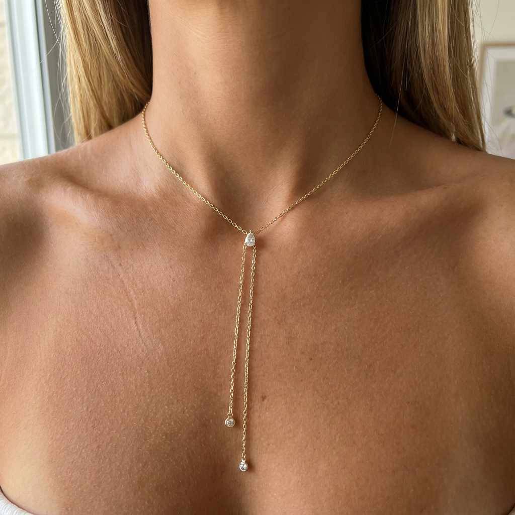 שרשרת טיפה עדינה נופלת