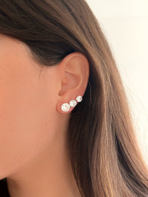 זוג עגילי זירקון מכסף אמיתי 925