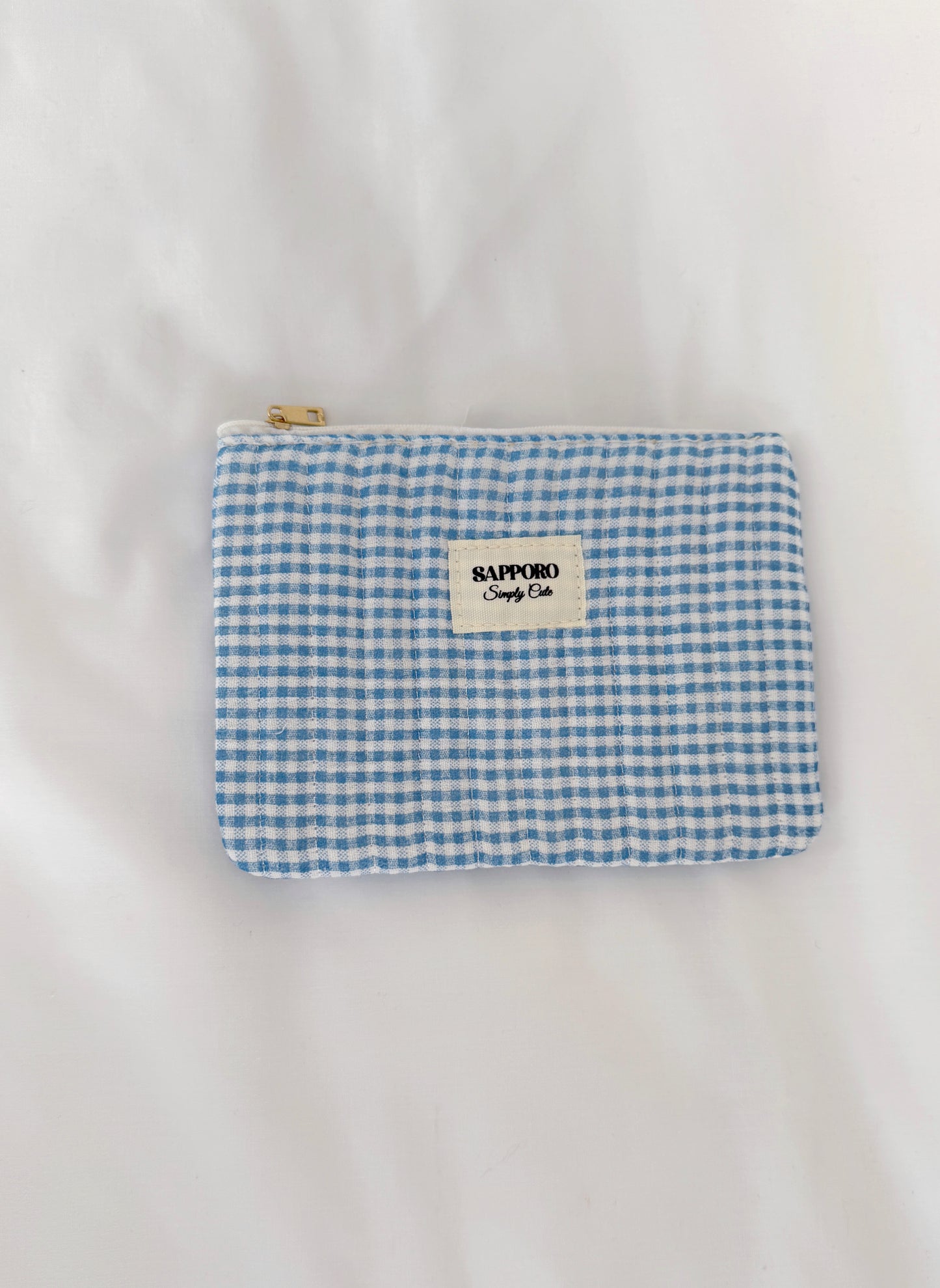 סט תיקי איפור משבצות כחול