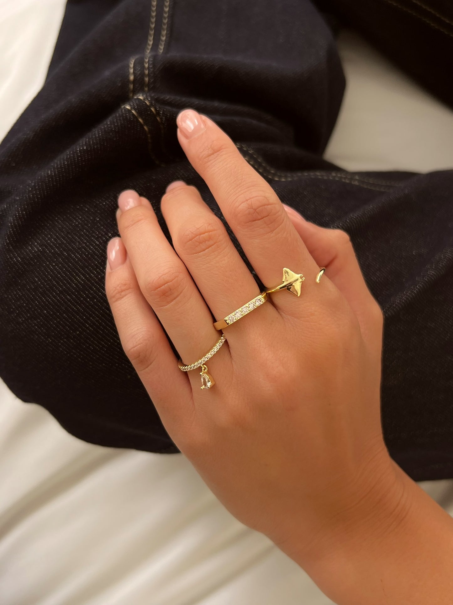 מנטה ריי טיפה נופלת פס משובצת