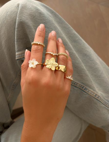 טבעת פרח לוטוס בל