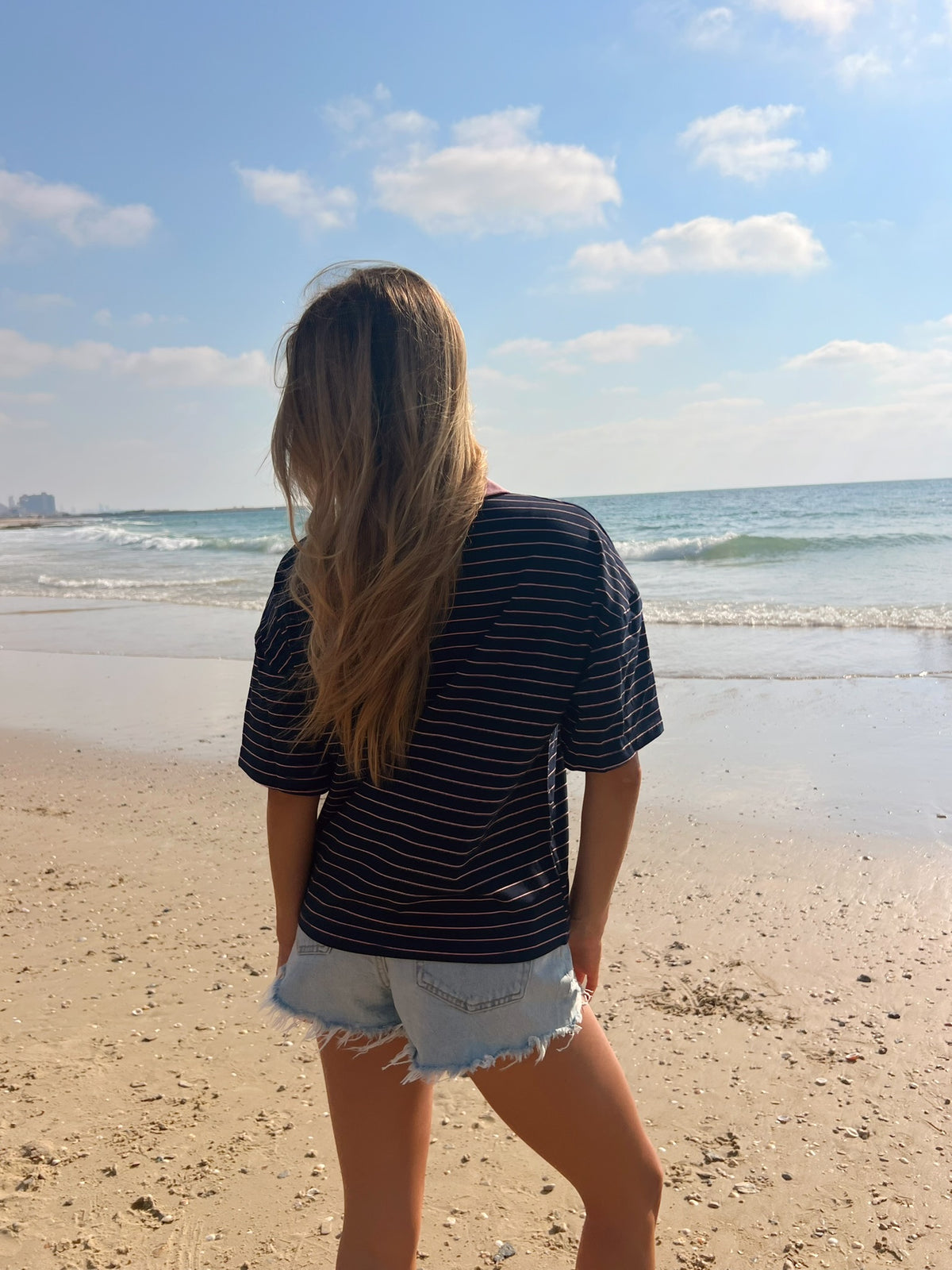 חולצת פסים כחול אנג'ל