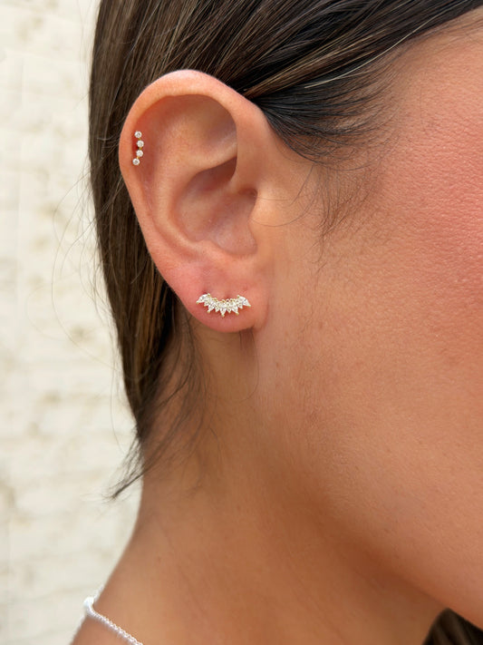 זוג עגילי עדן מכסף אמיתי 925