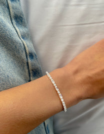 צמיד טניס מעוצב מכסף אמיתי 925