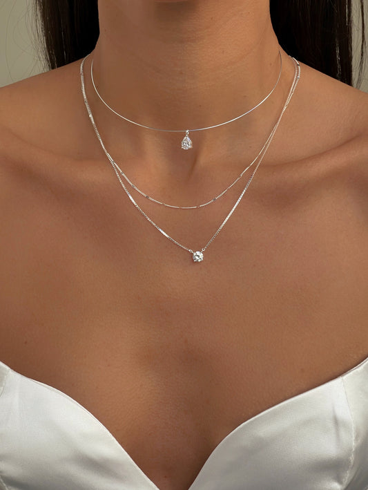 סט שרשראות אליה מכסף אמיתי 925