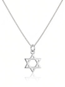 שרשרת מגן דוד חלקה מיני מכסף אמיתי 925