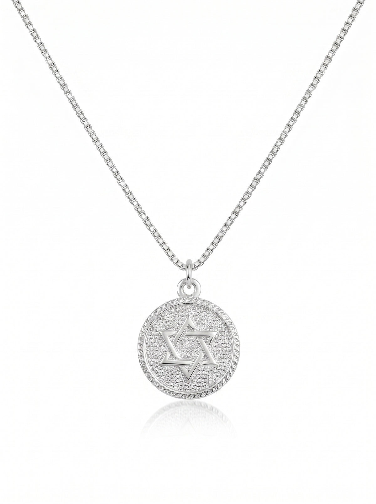 שרשרת מטבע מגן דוד מכסף אמיתי 925
