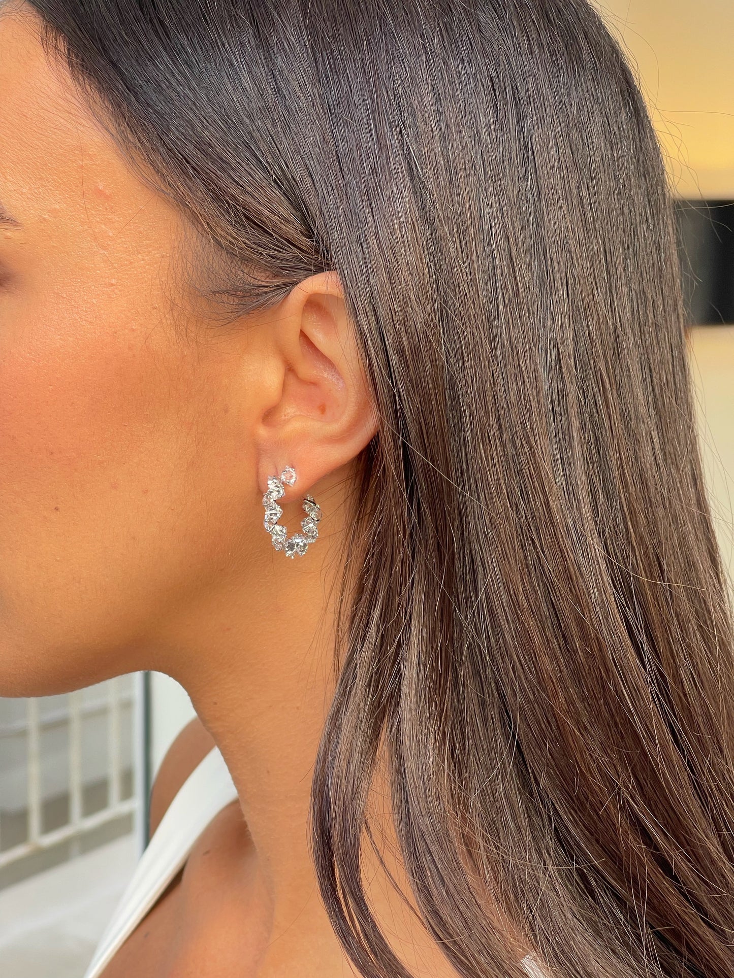 זוג עגילי חישוק אנה