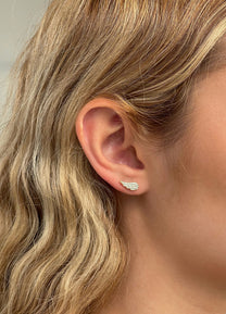 זוג עגילי כנפיים משובצות מכסף אמיתי 925