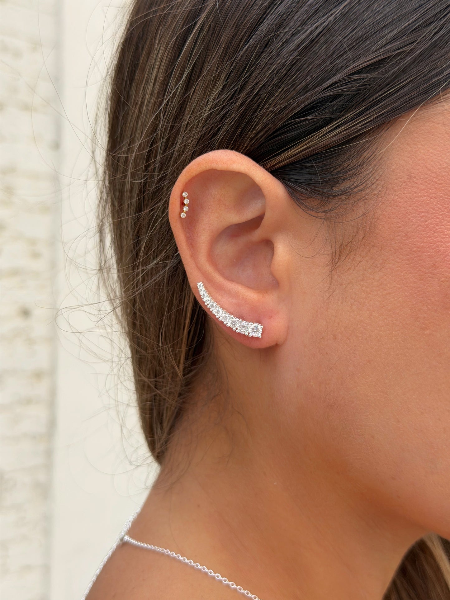 עגיל מטפס מיילי מכסף אמיתי 925