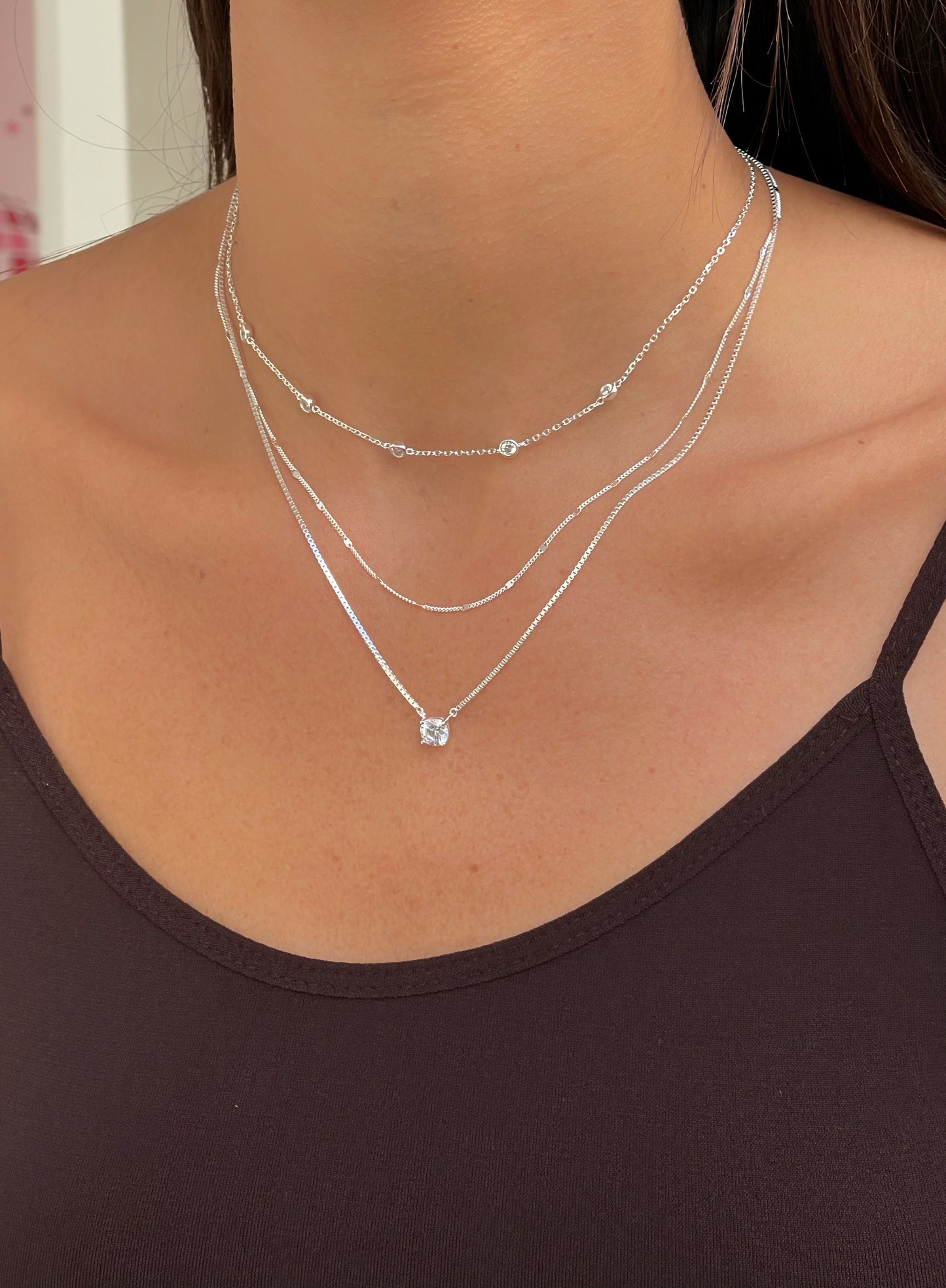 סט שרשראות עדי מכסף אמיתי 925