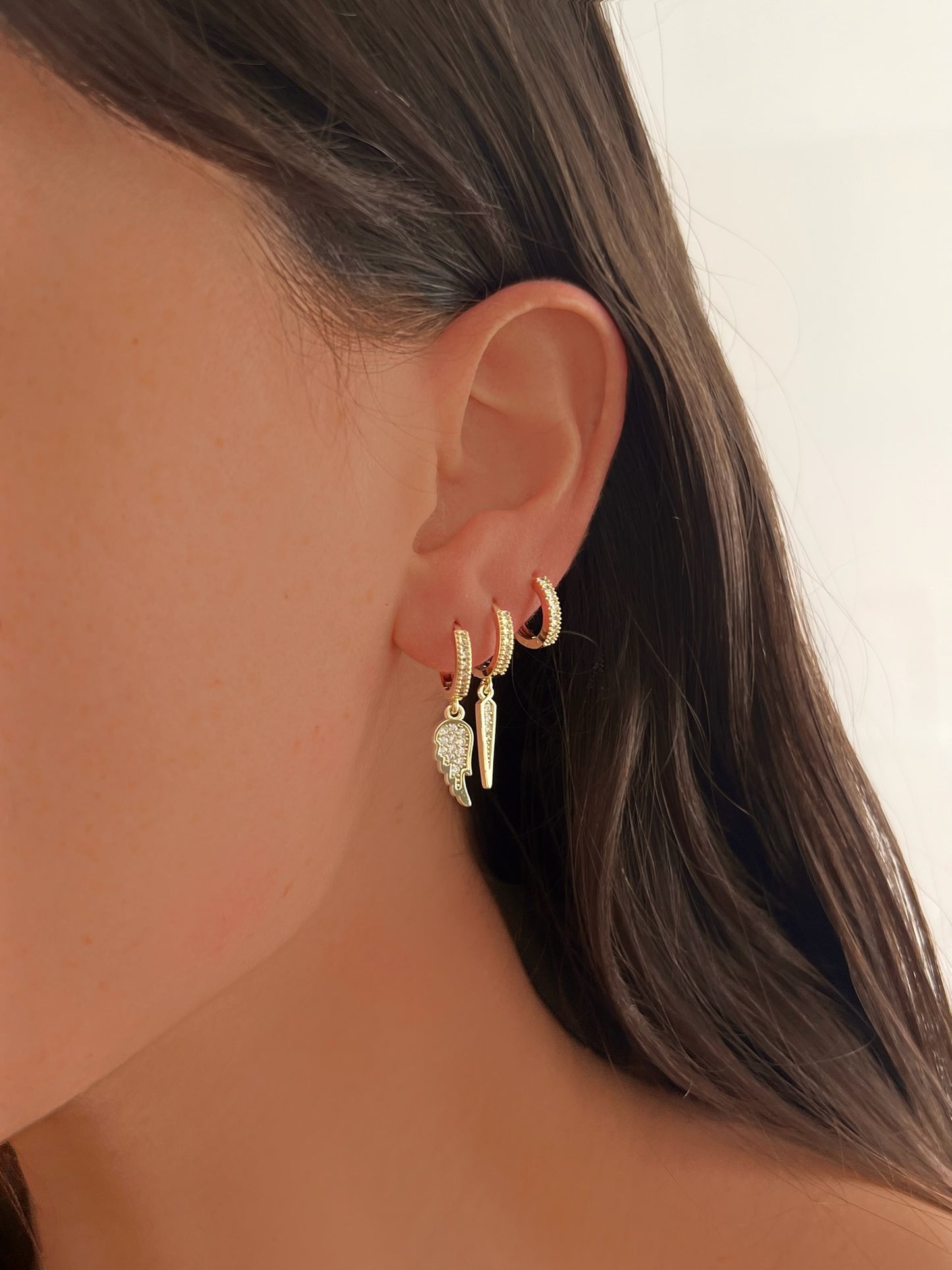 זוג עגילי חישוק חץ