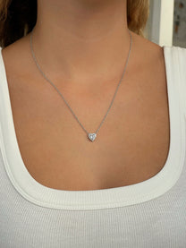 שרשרת אבן זירקון לב משובץ