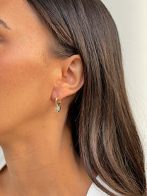 זוג עגילי חישוק לב ליאן