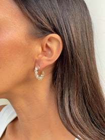 זוג עגילי חישוק אנה