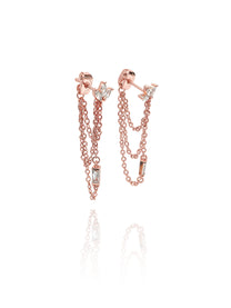 זוג עגילי פרח לוטוס בל מעוצבים